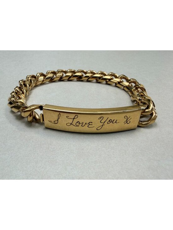 Speidel Jewelry - Vintage Speidel I Love You ID Bracelet Gold Tone Chunky Cuban Chain